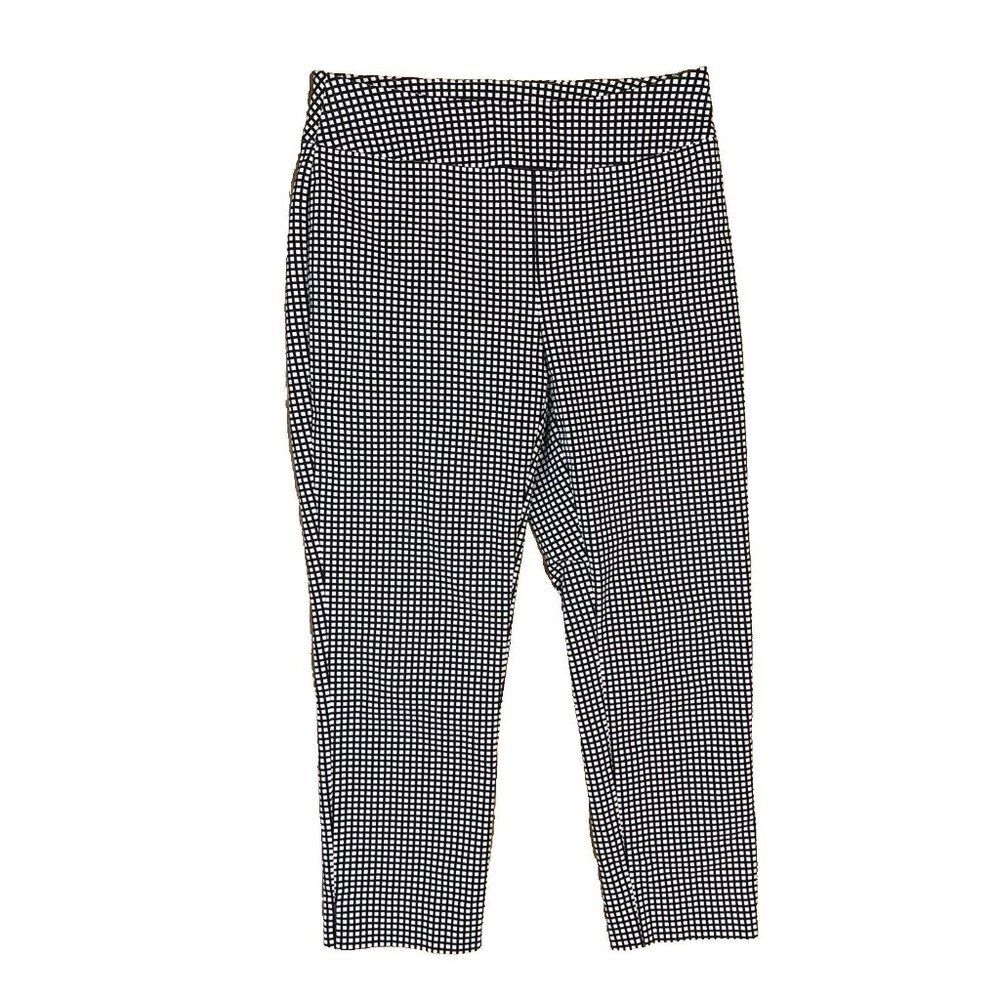 Chicos So Slimming Crop Women's 0 Black And White Check Mid Rise Pants